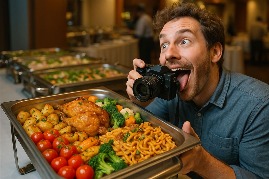 Gast fotografiert das Buffet